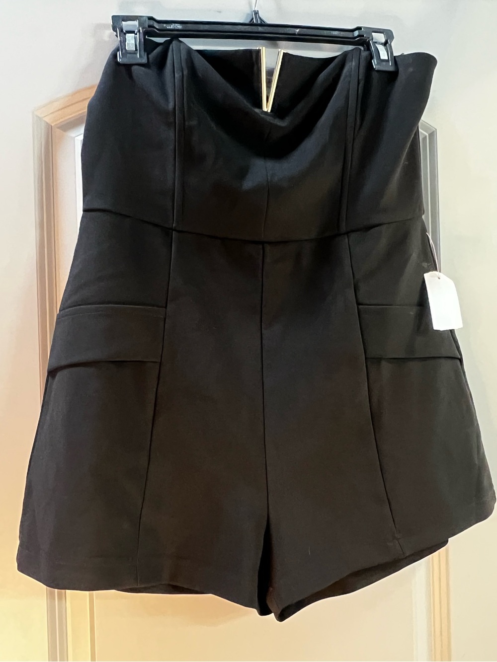 Black Strapless Romper